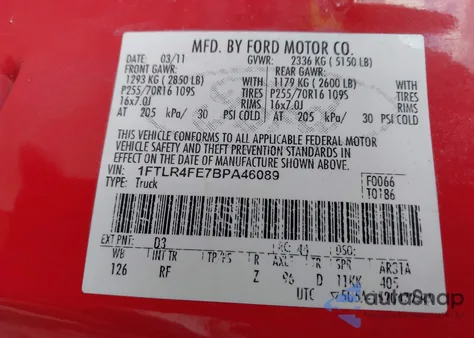 2011 Ford Ranger Sport z USA, uszkodzony, nr VIN 1FTLR4FE7BPA46089